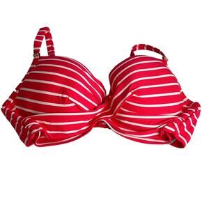Sea Level Chamarel Cross Front Moulded Underwire D-DD Bikini Top Coral Pink Sz 6